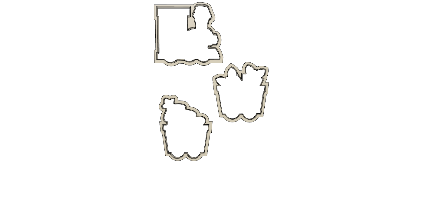 Christmas Train Cookie Cutter Set  [10.5in wide x 3.6in tall]