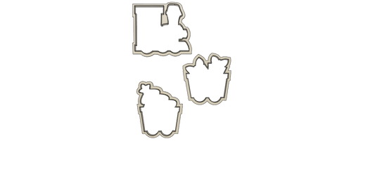 Christmas Train Cookie Cutter Set  [10.5in wide x 3.6in tall]