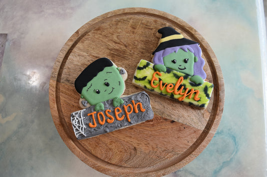 Frankenstein and Witch Name Plaques Cutter Set